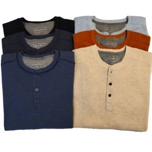 6 Men's Eddie Bauer 3/4 button down pullover sweaters